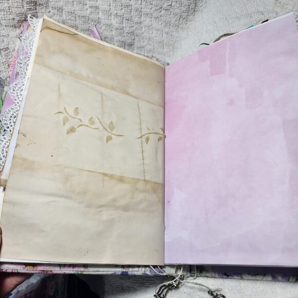 Flower/Lace Butterfly Junk Journal w/Cute Charms, 9.5 x 6 2,146 pgs - Picture 8 of 14